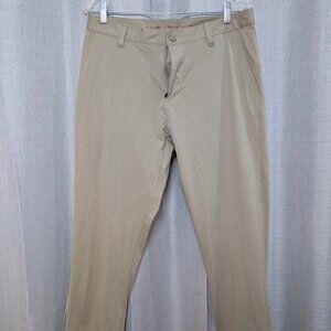 Rhone Pants Commuter Slim Men's Trousers 33x28 Khaki Office Performance Comfort